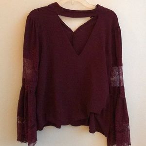 Maroon Lace Blouse